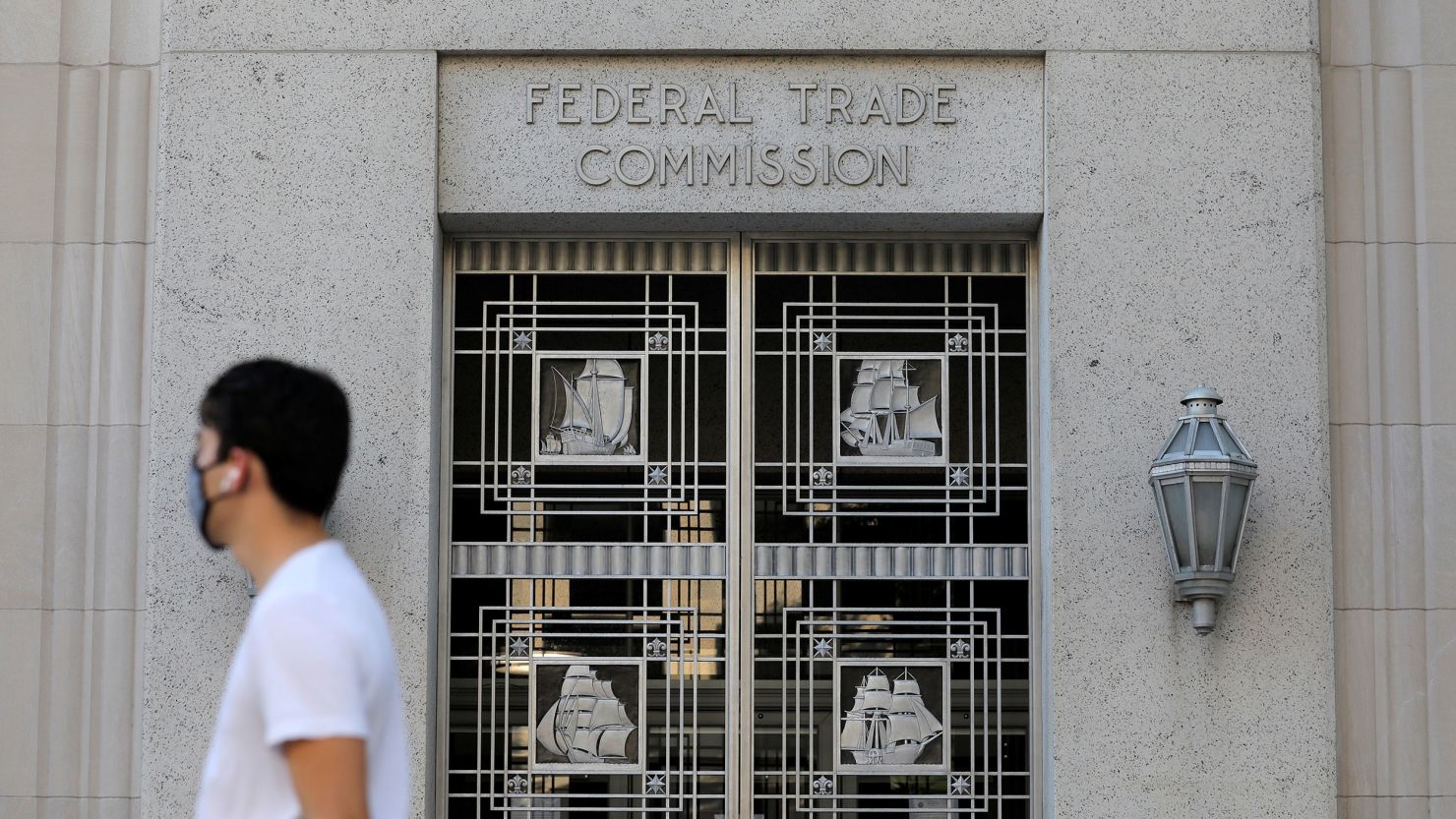 Signage is seen at the Federal Trade Commission headquarters in Washington.