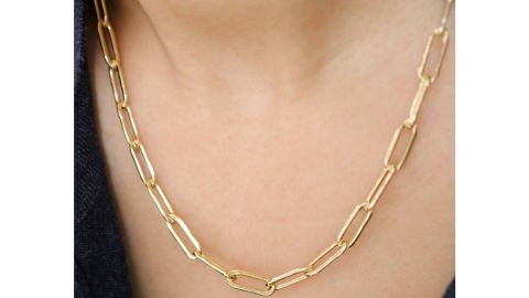 ShopEvren Rectangle Link Paperclip Necklace