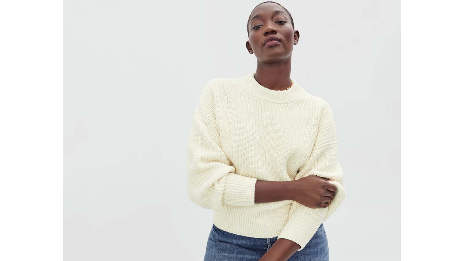 The Rib-Knit Crew Cappuccino – Everlane