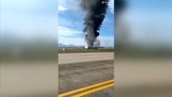 All 113 passengers and nine crew members on board a Tibet Airlines jet that caught fire after skidding off the runway at Chongqing Jiangbei International Airport have been "evacuated safely," the airline said Thursday. RACI and the ROW have cleared a video of the scene 18246206 (Weibo/CNNi)