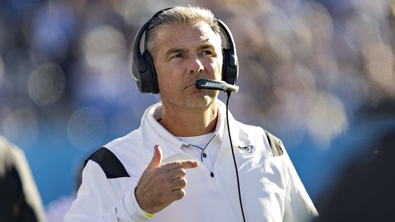 Meyer on the sidelines during a game against the Tennessee Titans.