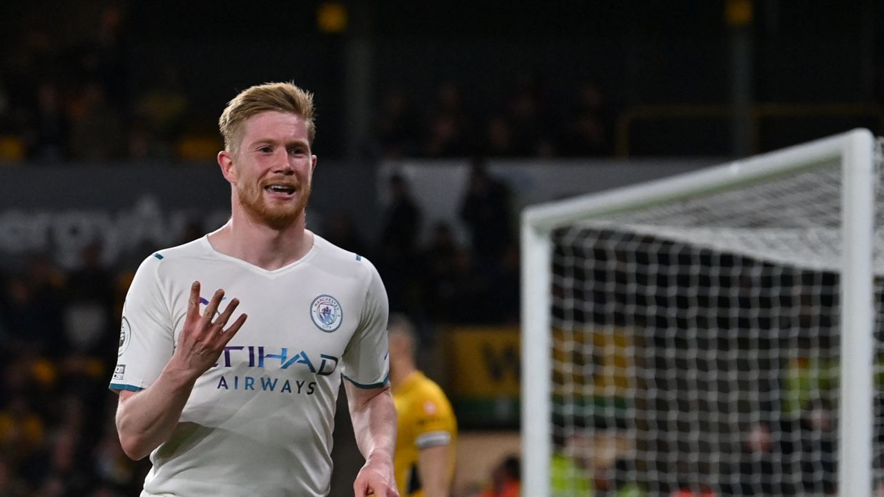toeter Sluiting bezig Kevin De Bruyne scores four as Manchester City move to brink of EPL title |  CNN