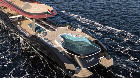 A rendering of Zion, the latest superyacht concept from award-winning design studio Bhushan Powar Design.