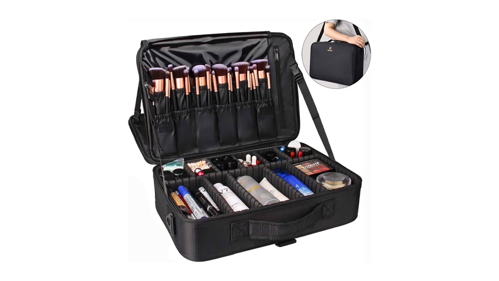 Relavel Extra Large Makeup Bag, Makeup Case Professional Makeup