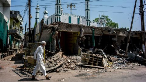 A scene in Khargone, India, where buildings were demolished in mostly Muslim neighborhoods in the wake of violent clashes, on April 15, 2022. As a national campaign by right-wing groups inflames local tensions, Muslim communities are facing the harshest punishments, according to activists, analysts and retired officials. (Anindito Mukherjee/The New York Times)