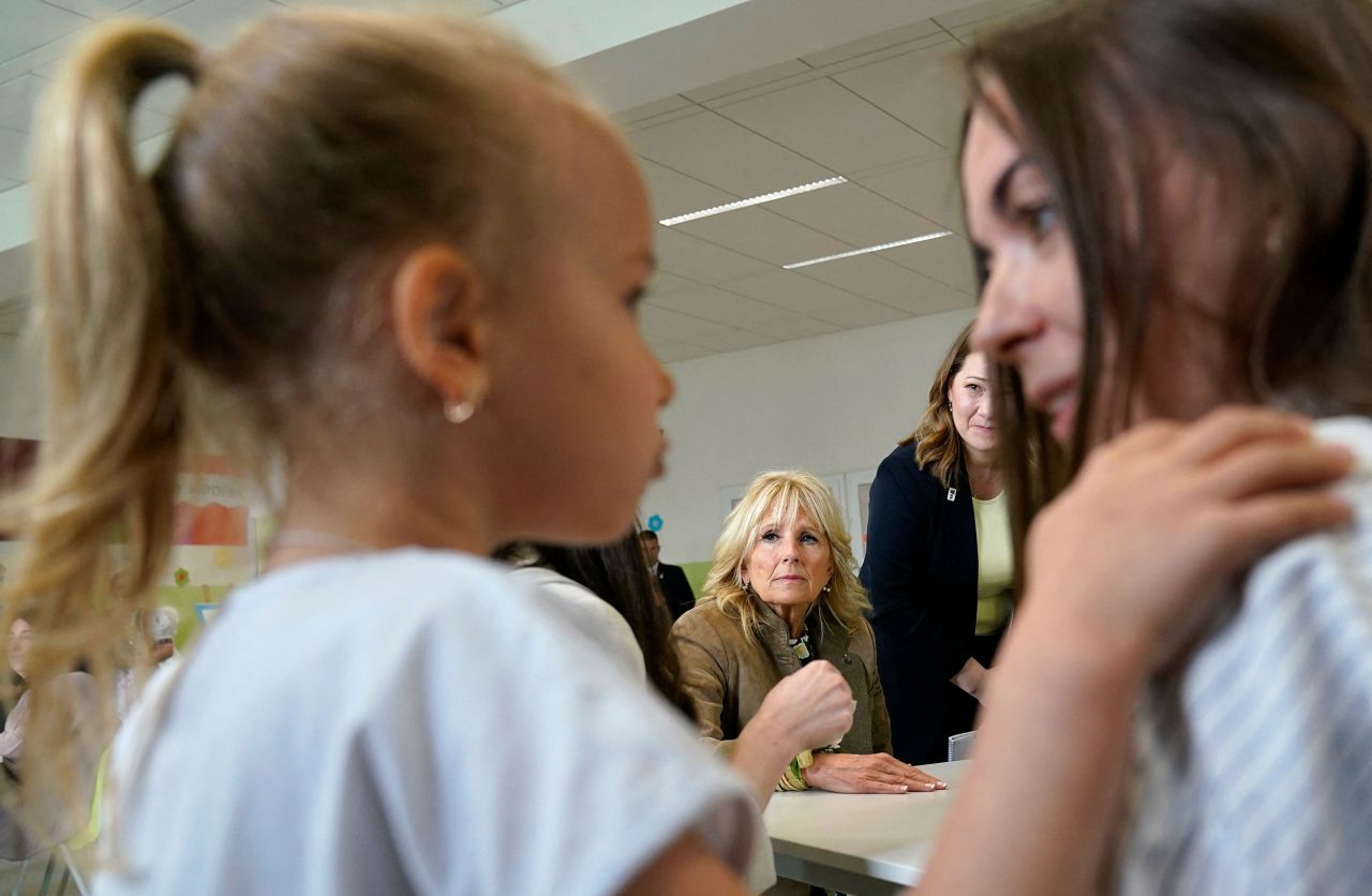 Jill Biden, the first lady of the United States, meets with women and their children as she visits a refugee center in Košice, Slovakia, on Mother's Day, Sunday, May 8. <a href="https://www.cnn.com/2022/05/08/politics/jill-biden-ukraine-visit/index.html" target="_blank">Biden also made an unannounced stop in Ukraine</a> and met with Ukrainian first lady Olena Zelenska. "We wished each other Happy Mother's Day," <a href="https://www.cnn.com/2022/05/11/opinions/jill-biden-ukraine-mothers-war-lesson/index.html" target="_blank">Biden wrote in an op-ed for CNN.</a> "I told her I was in Ukraine to show Ukrainian mothers that we were standing with them, and I was carrying the hearts of the American people with me."