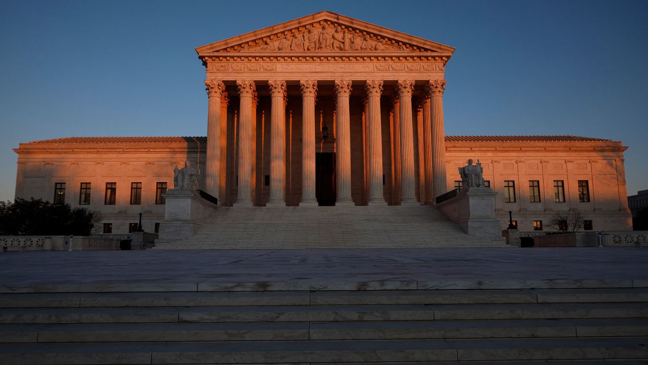 WASHINGTON, DC - JANUARY 26:  The U.S. Supreme Court building on the day it was reported that Associate Justice Stephen Breyer would soon retire on January 26, 2022 in Washington, DC. Appointed by President Bill Clinton, Breyer has been on the court since 1994. His retirement creates an opportunity for President Joe Biden, who has promised to nominate a Black woman for his first pick to the highest court in the country.