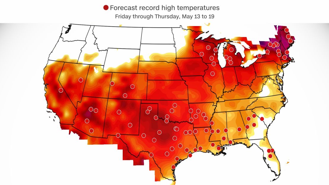 weather record high temperatures friday through thursday