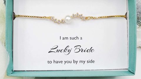 JJ Bridal Collection Gold Spike Bracelet