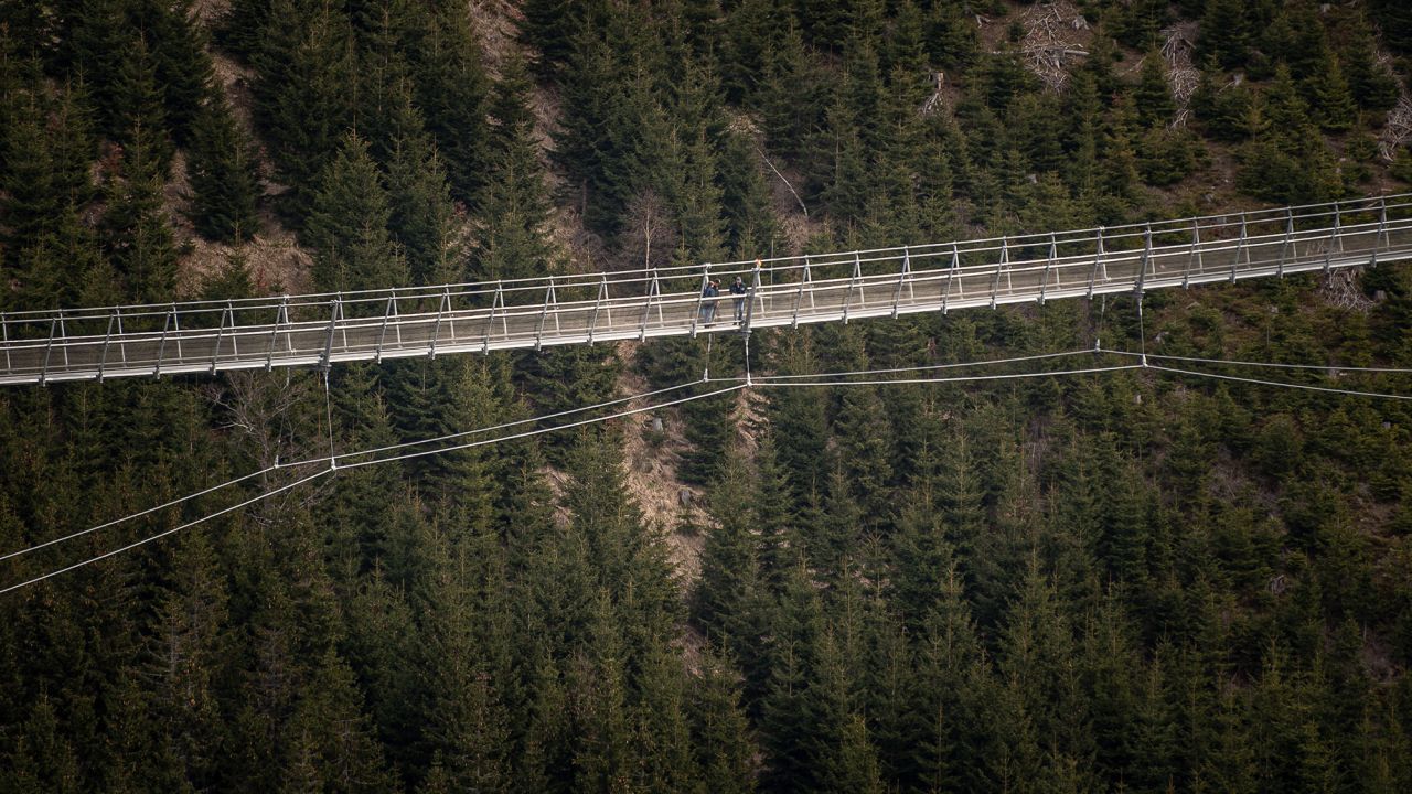 The walkway claims to be the new world's longest suspended footbridge.