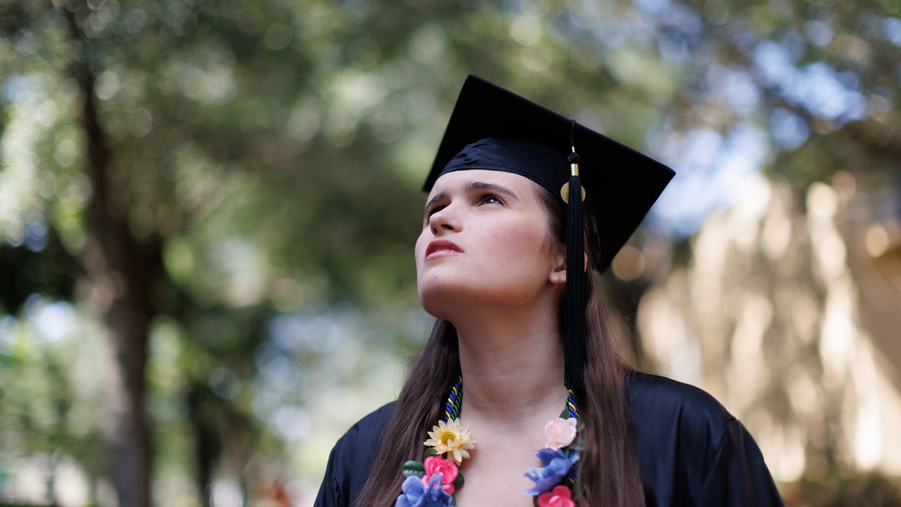 Rollins College valedictorian Elizabeth Bonker, who has nonspeaking autism, delivered an address at her school's recent commencement ceremony.