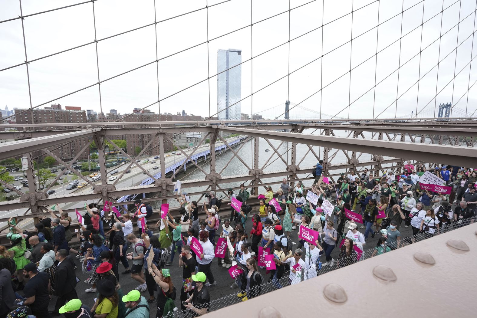 Demonstrators participate in an abortion rights rally in New York City.