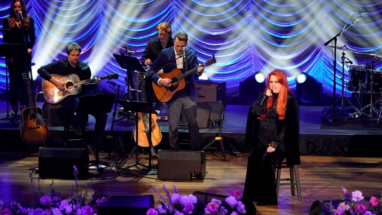 Wynonna Judd performs during a tribute to her mother, country music star Naomi Judd, Sunday, May 15, 2022, in Nashville, Tennessee.