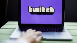 The logo for Twitch is displayed on a laptop computer in an arranged photograph taken in Little Falls, New Jersey, U.S., on Wednesday, Oct. 7, 2020. 