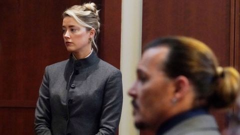 Amber Heard and Johnny Depp in court on Monday