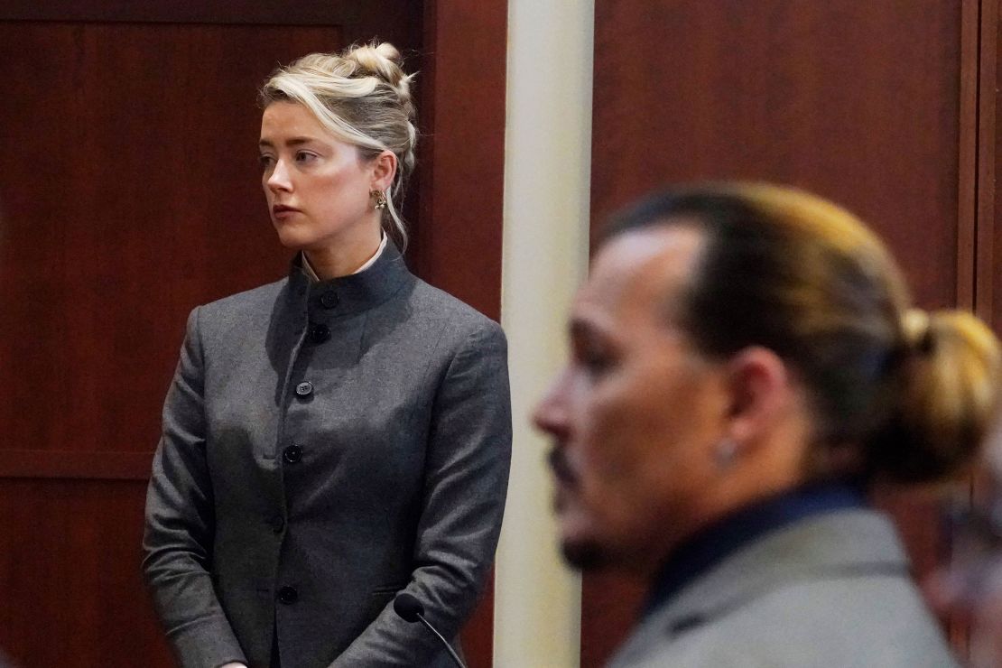 Amber Heard and Johnny Depp in court on Monday