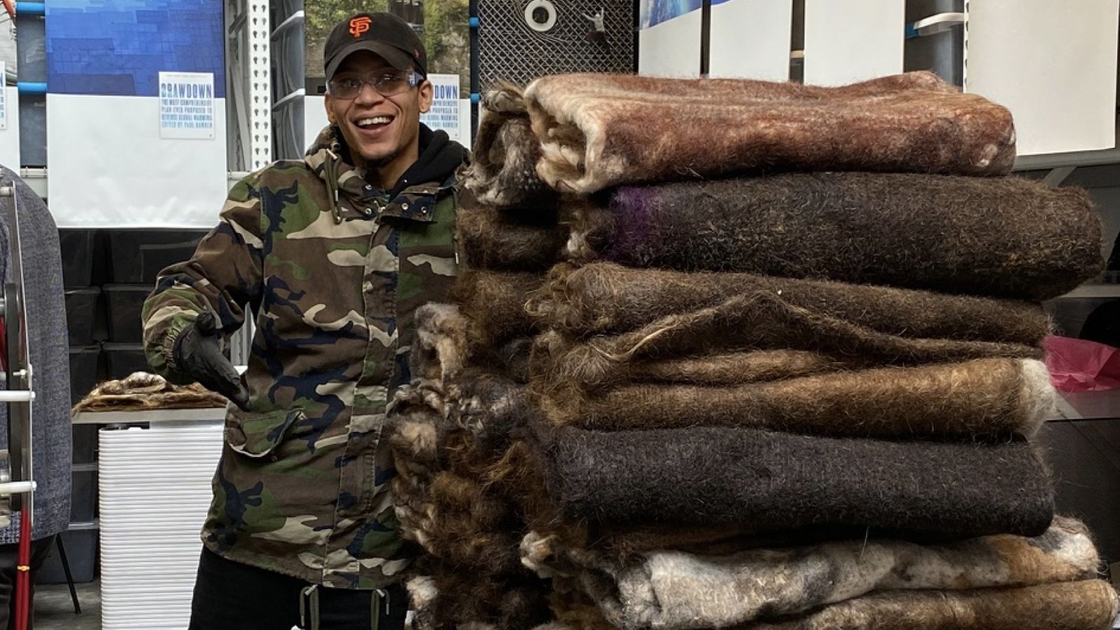 Human hair and animal fur is sent to Matter of Trust's San Francisco warehouse, and made into mats for cleaning up oil spills.