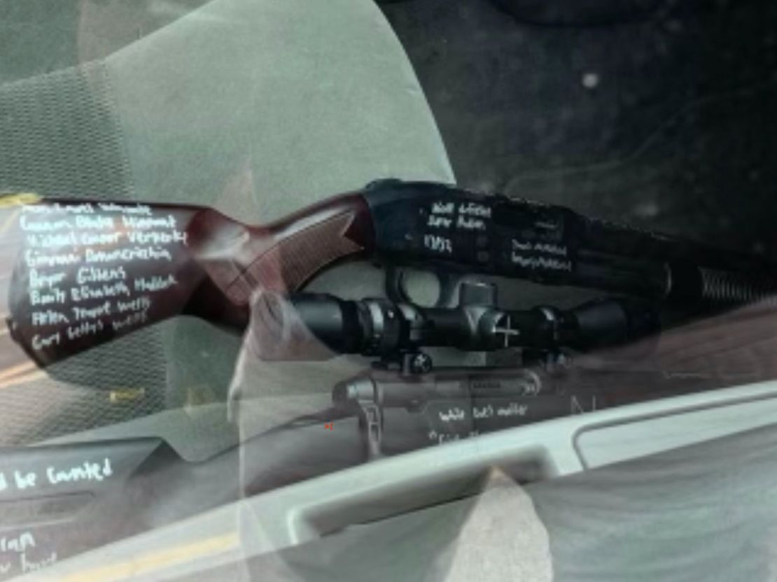 A photo of two long guns allegedly found in the suspect's car, according to law enforcement sources.