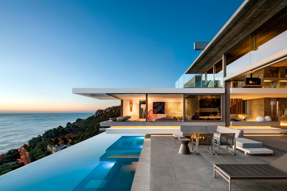 <strong>"Beyond" --</strong> Located in the Clifton area of Cape Town, "Beyond" belongs to SAOTA founder Stefan Antoni. The home features a lounge that floats over an infinity pool.