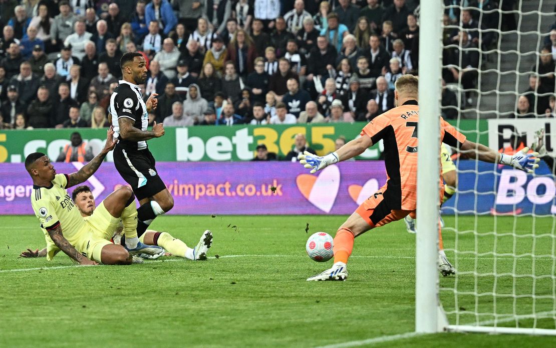 White's own goal gave Newcastle the lead against Arsenal.