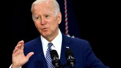 US President Joe Biden delivers remarks after visiting a memorial near a Tops grocery store in Buffalo, New York, on May 17, 2022. - Biden is visiting Buffalo after ten people were killed in a mass shooting at a grocery store on May 14, 2022. (Photo by Nicholas Kamm / AFP) (Photo by NICHOLAS KAMM/AFP via Getty Images)