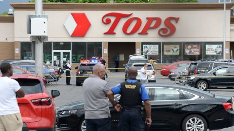 Buffalo Police on scene at the store following the massacre on May 14, 2022.