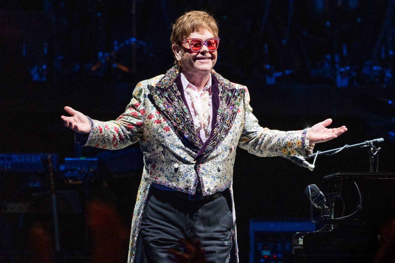 John performs in January 2022 during his Farewell Yellow Brick Road Tour.