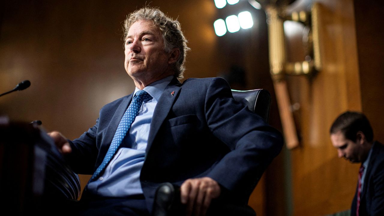 FILE PHOTO: Senator Rand Paul (R-KY) listens during a Senate Foreign Relations Committee hearing on the Fiscal Year 2023 Budget in Washington, U.S., April 26, 2022. Al Drago/Pool via REUTERS/File Photo