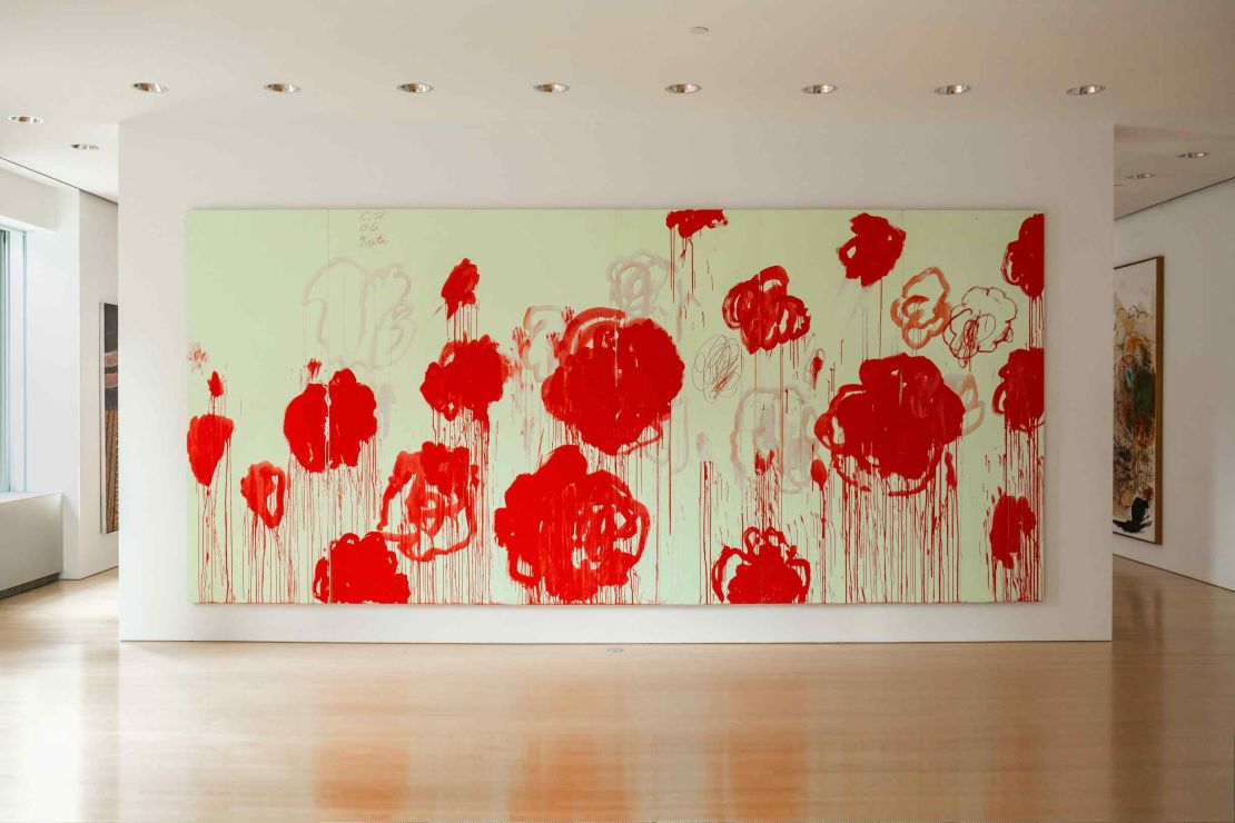 Cy Twombly's untitled work from 2007 sold for almost $59 million in the first auction.