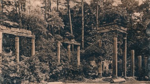The Leptis Magna Ruins, Virginia Water, Windsor, circa 1917.  
