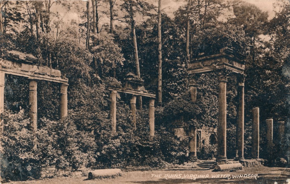 The Leptis Magna Ruins, Virginia Water, Windsor, circa 1917.  