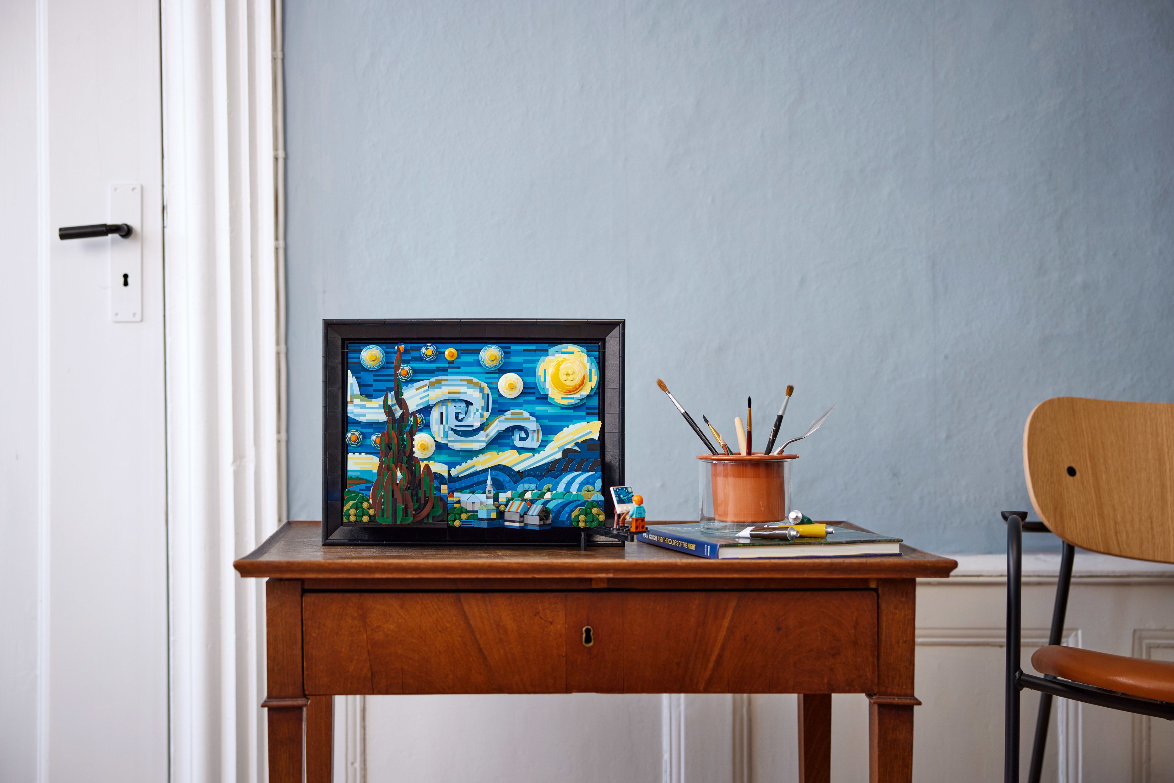 Vincent van Gogh's The Starry Night, but make it LEGO