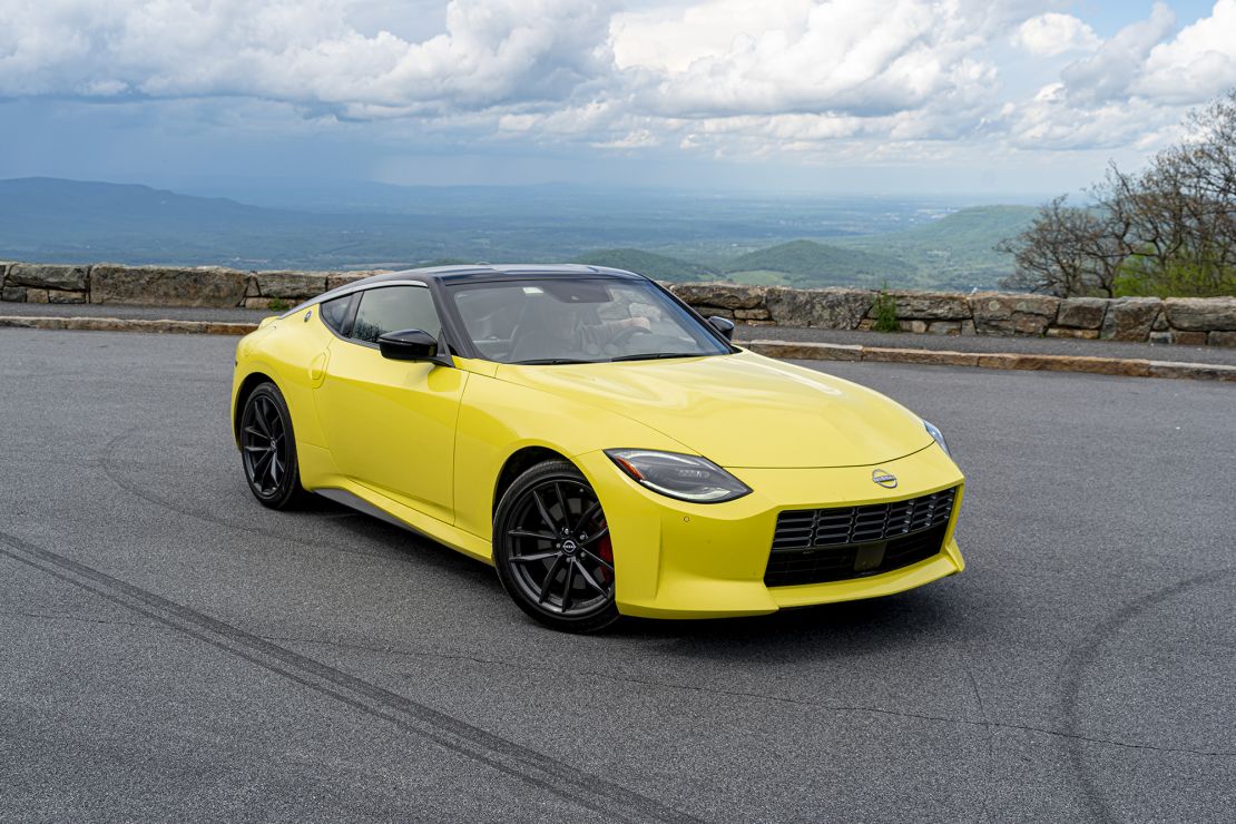 The new Nissan Z's nose is reminiscent of the original 240Z.