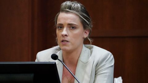 Whitney Henriquez, sister of Actor Amber Heard, testifies on the stand during Johnny Depp's defamation trial against ex-wife Amber Heard on Wednesday.