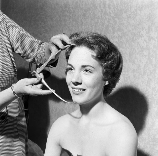 Andrews is measured by Madame Tussauds for a wax figure in 1958.