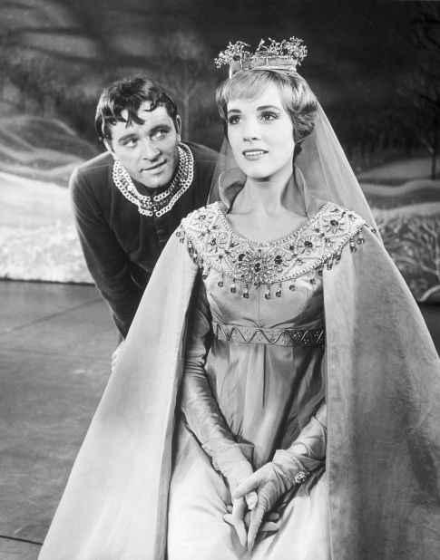 Andrews plays Queen Guinevere and Richard Burton plays King Arthur in the Broadway musical "Camelot." She starred in the production from 1960-1963.