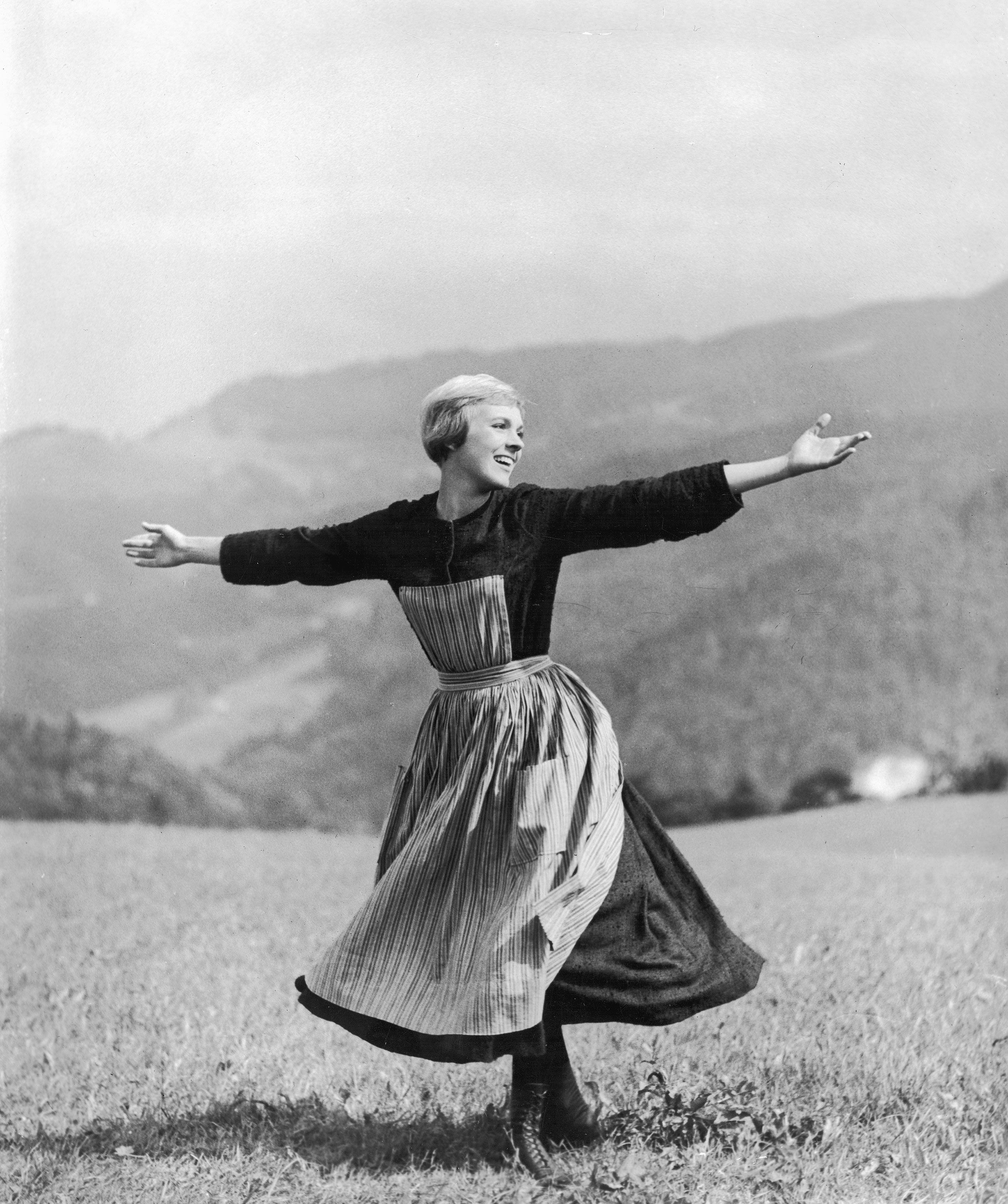 Andrews twirls during the opening scene of the 1965 film 'The Sound of Music.'