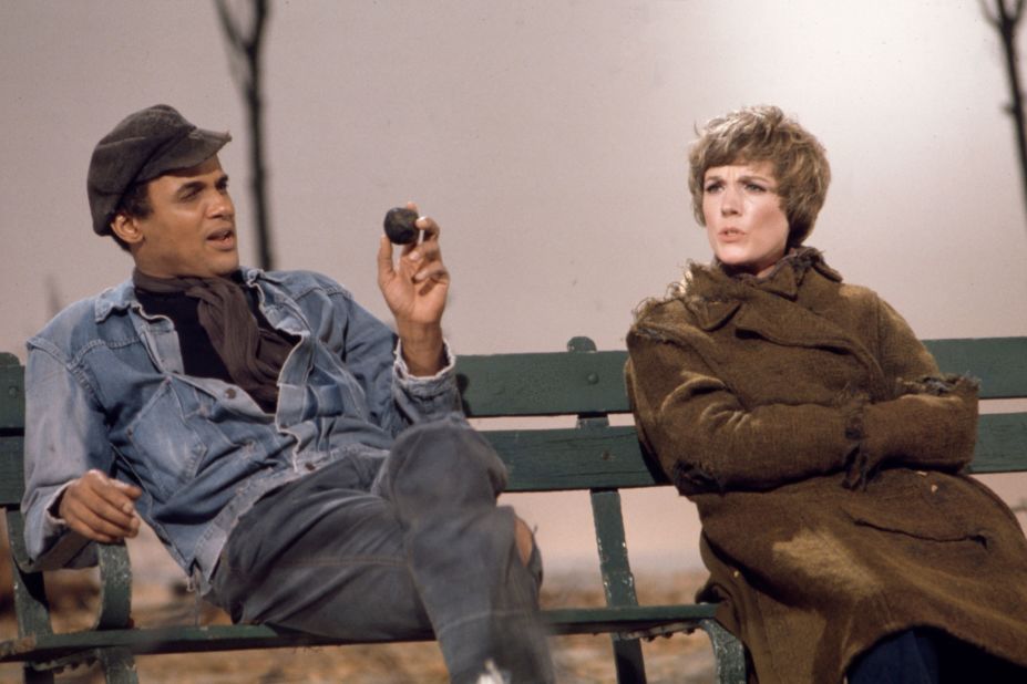 Andrews appears with Harry Belafonte in a sketch from "The Julie Andrews Hour" in 1972. The television variety show ran for 24 episodes.