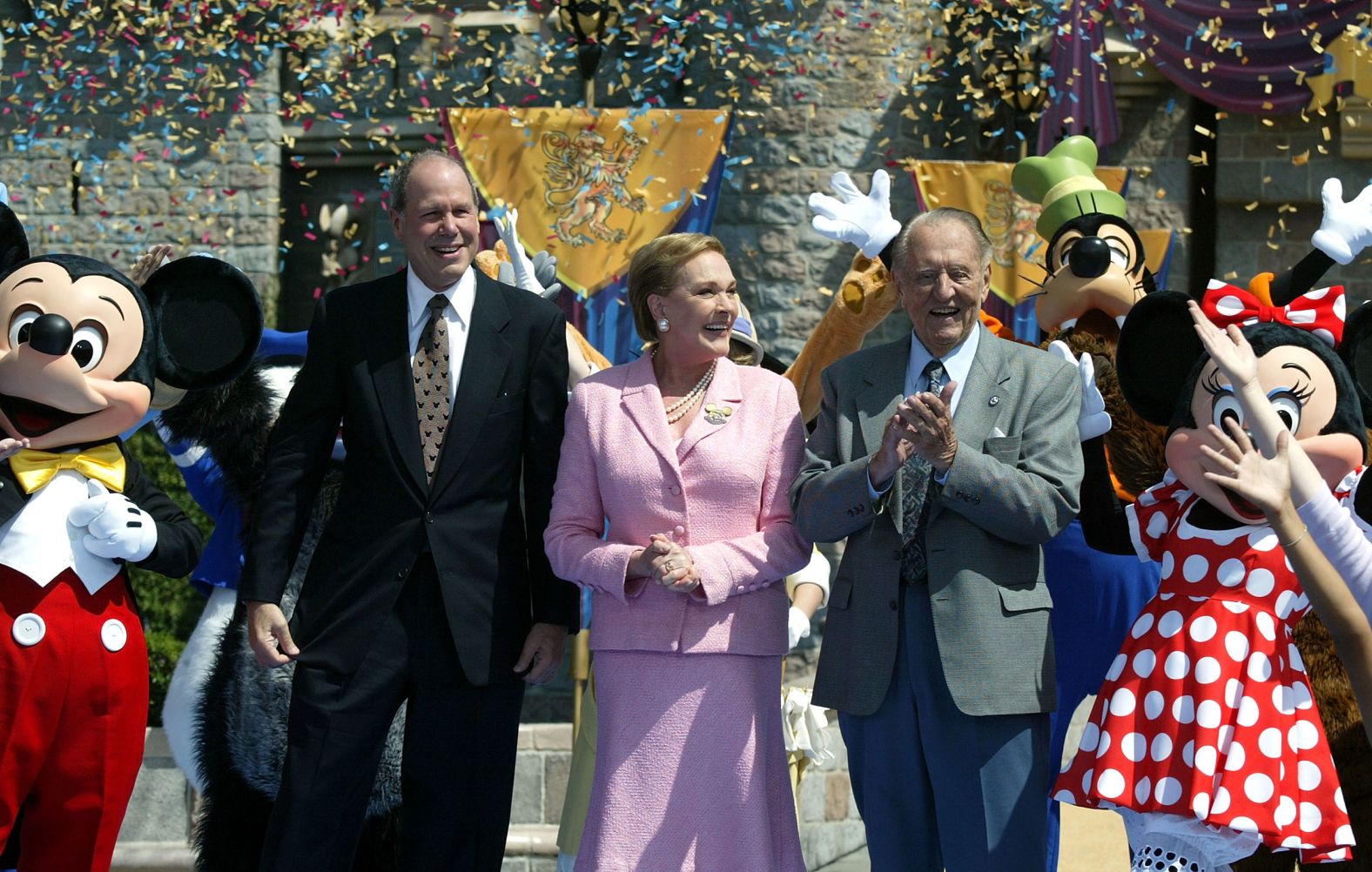 Andrews attends a 2004 event as Disneyland announced plans for its 50th anniversary.