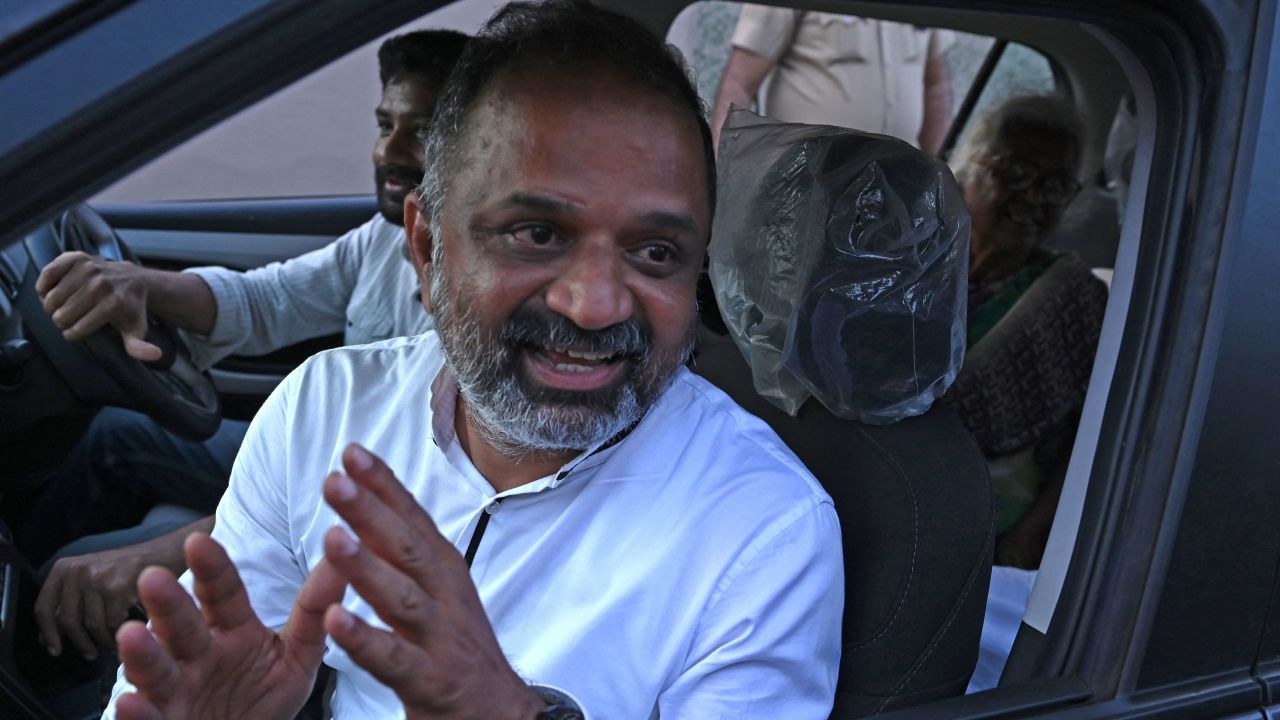A.G. Perarivalan, who was jailed over the assassination of former Prime Minister Rajiv Gandhi, outside his home in Chennai on May 18. 