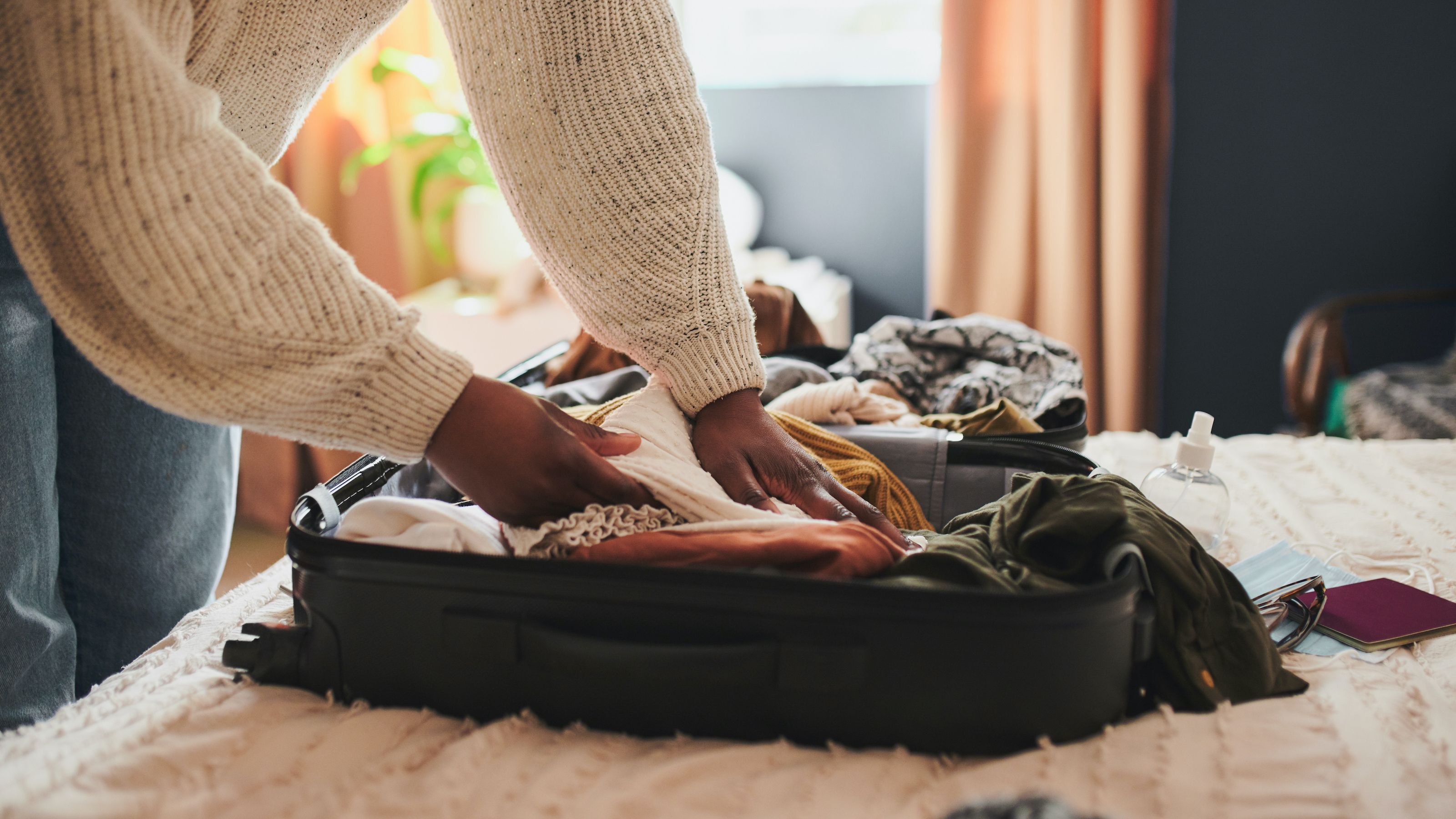 suitcase packing aesthetic  Packing clothes, Suitcase packing, Blue  suitcase