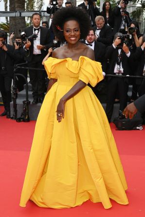 Viola Davis brightened up the event in a canary yellow Alexander McQueen floor-length gown.