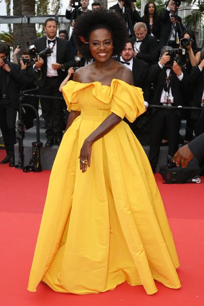 Viola Davis brightened up the event in a canary yellow Alexander McQueen floor-length gown.