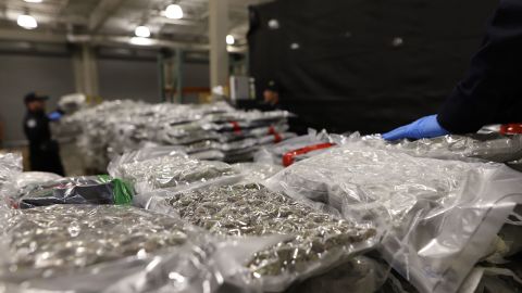 Customs officials intercepted more than a ton of cannabis at the Fort Street Cargo Facility in Detroit, on May 11, 2022.