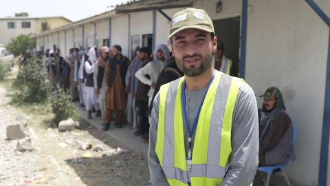 Khalid Ahmadzai, a World Food Programme coordinating partner at the aid distribution site in Kabul, says people are desperate.