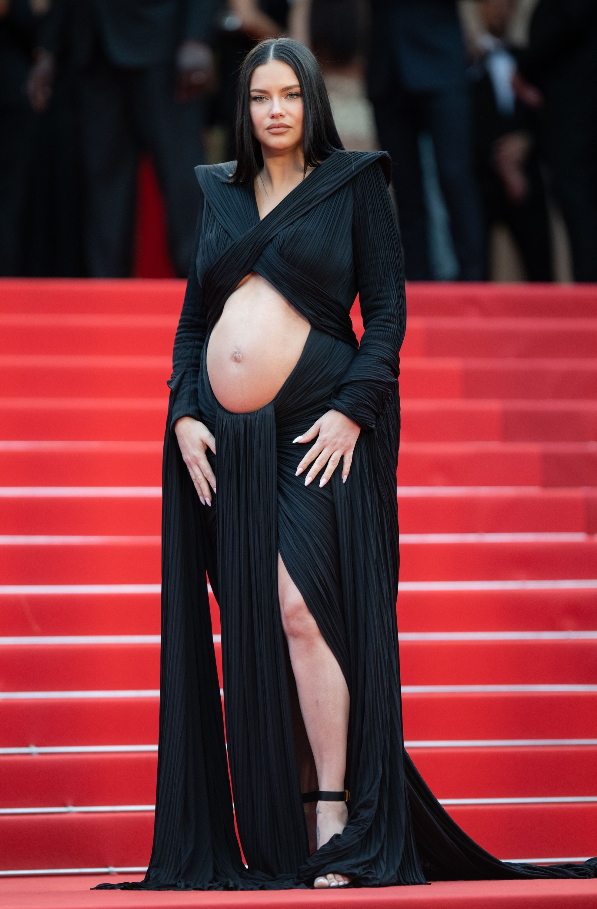 Adriana Lima shows off baby bump on Cannes red carpet | CNN