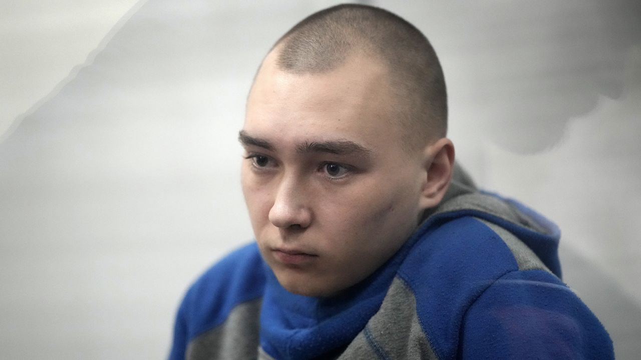 Vadim Shishimarin, 21, attends a court hearing on Wednesday.