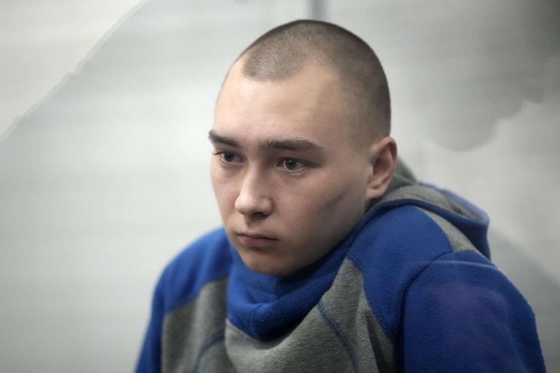 Vadim Shishimarin, 21, attends a court hearing on Wednesday.