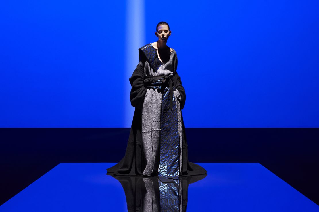 In 2021, fashion designer Yuima Nakazato showcased a collection at Paris Fashion Week Haute Couture that featured a blue, shiny textile made from Brewed Protein fibers and silk.