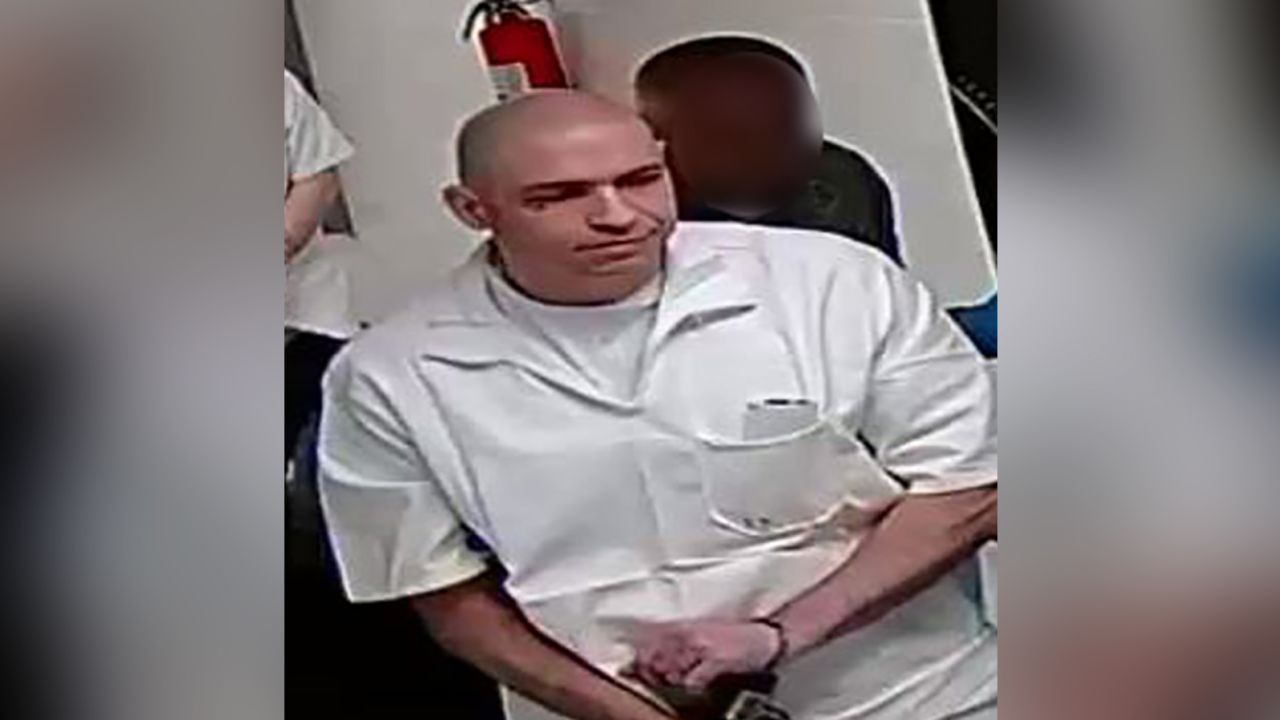 Texas authorities released an image of the inmate, saying it was taken from surveillance footage as Gonzalo Lopez was escorted to the prison bus the morning of his escape.